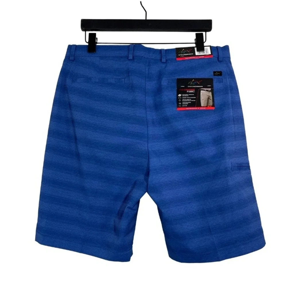 Greg Norman Performance‎ Golf Shorts Blue Size 34 NWT Stretch Moisture-Wicking